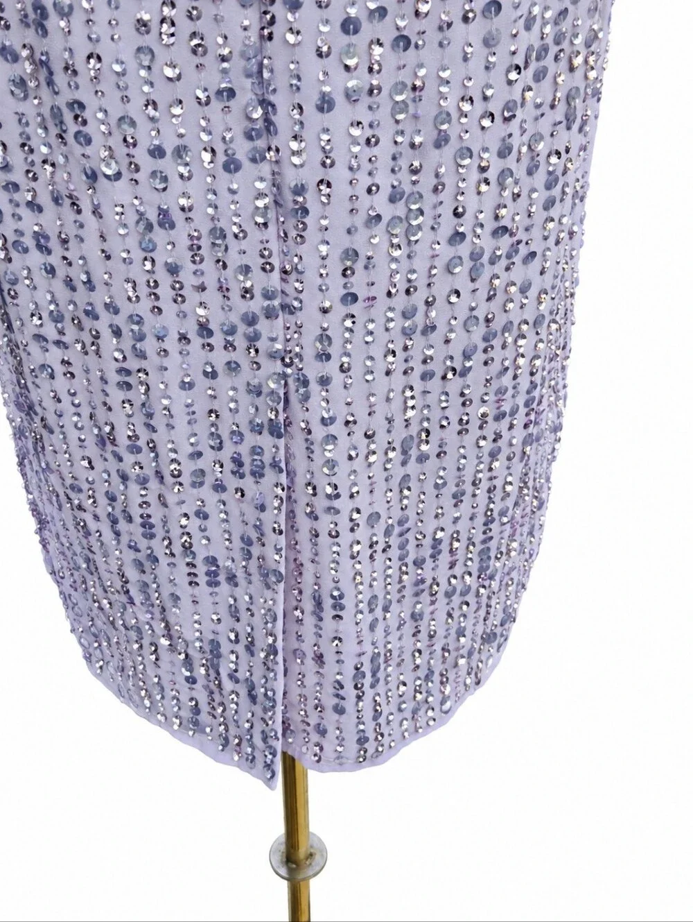 Mac Duggal Lavender Sequin Embellished Midi Sheath Dress Size 6 NWT